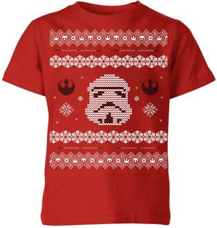 Star Wars Stormtrooper Knit Kids' Christmas T-Shirt - Red - 122/128 (7-8 jaar) - Rood - M