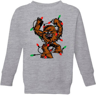 Star Wars Tangled Fairy Lights Chewbacca Kids' Christmas Sweatshirt - Grey - 122/128 (7-8 jaar) Grijs - M
