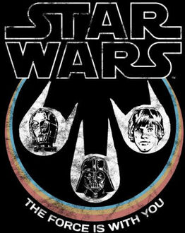Star Wars The Force Is With You Retro Heads dames t-shirt - Zwart - M - Zwart