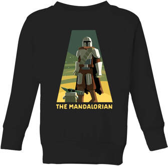 Star Wars The Mandalorian Artistic Pose Kids' Sweatshirt - Black - 110/116 (5-6 jaar) Zwart
