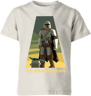 Star Wars The Mandalorian Artistic Pose Kids' T-Shirt - Cream - 110/116 (5-6 jaar) beige