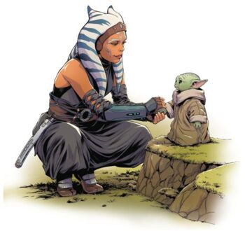 Star Wars The Mandalorian Ashoka With Grogu Unisex T-Shirt - White - XS