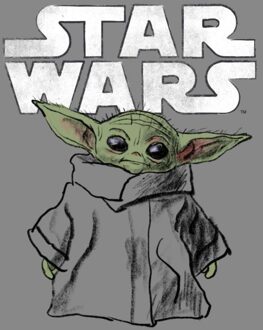 Star Wars The Mandalorian Child Sketch Unisex T-Shirt - Grey - XS Grijs