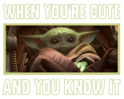 Star Wars The Mandalorian Cute And You Know It Unisex T-Shirt - White - XS Wit