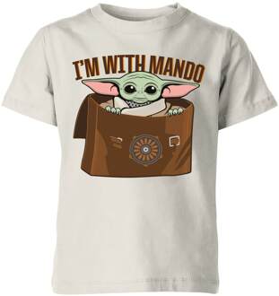 Star Wars The Mandalorian I'm With Mando Kids' T-Shirt - Cream - 110/116 (5-6 jaar) beige