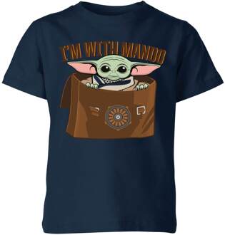 Star Wars The Mandalorian I'm With Mando Kids' T-Shirt - Navy - 110/116 (5-6 jaar) Navy blauw