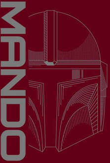 Star Wars The Mandalorian Mando Men's T-Shirt - Burgundy - XL Rood