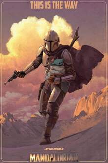 Star Wars The Mandalorian On the Run Poster 61x91,5cm Multikleur