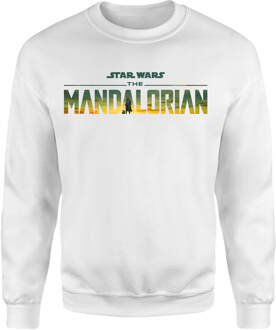 Star Wars The Mandalorian Sunset Logo Sweatshirt - White - XS Wit