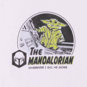 Star Wars The Mandalorian Wherever I Go, He Goes Kids' T-Shirt - White - 98/104 (3-4 jaar) - Wit - XS