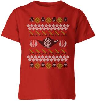Star Wars Yoda Knit Kids' Christmas T-Shirt - Red - 110/116 (5-6 jaar) - Rood - S