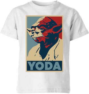 Star Wars Yoda Poster Kids' T-Shirt - White - 122/128 (7-8 jaar) Wit - M