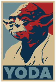 Star Wars Yoda Poster Men's T-Shirt - White - M - Wit