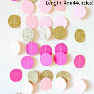 Staraise 2.8 M Champagne Ster Guirlande Rose Roze Cirkel Papier Guirlande Verjaardagsfeestje Decoratie Benodigdheden Bruiloft Opknoping Garland roos roze goud
