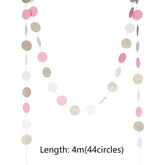 Staraise 2.8 M Champagne Ster Guirlande Rose Roze Cirkel Papier Guirlande Verjaardagsfeestje Decoratie Benodigdheden Bruiloft Opknoping Garland roze wit goud