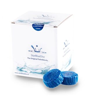 Starbluedisc Toiletblokjes, WC Blokjes, halfjaarverpakking doosinhoud 12 stuks, blauw