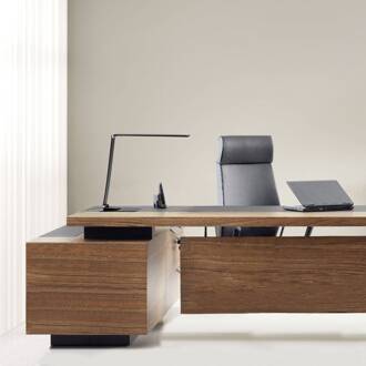 Starglass LED bureaulamp met glazen voet zwart