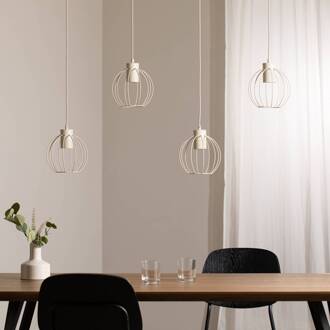 STARLIGHT hanglamp, crèmewit, 4-lamps, lengte 100 cm metaal roomwit