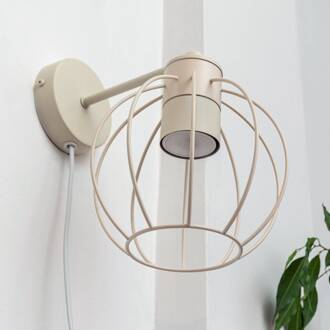 STARLIGHT wandlamp, crèmewit 1-lamp Ø 18 cm metalen plug roomwit
