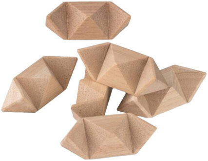 Starnats houten sterren puzzel Bruin/groen - One size