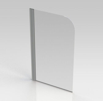 Start Pannello badwand -  800x1400x5mm - aluminium gepolijst - helder glas