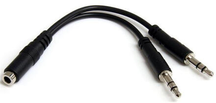 StarTech.com kabeladapters/verloopstukjes 3,5mm 4-pins naar 2x 3-pins 3,5mm Headset Verloopkabel - F/M