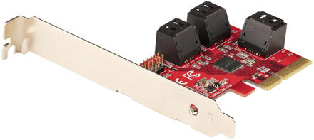 StarTech.com SATA PCIe Kaart, 6 Port PCIe SATA Uitbreidingskaart, 6Gbps, Low Profile Bracket, Stacked SATA Connectors, ASM1166 Non-Raid, PCI Express naar SATA Conv