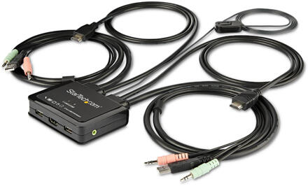 Startech StarTech.com 2-poorts HDMI KVM switch met geïntegreerde kabels USB 4K 60Hz