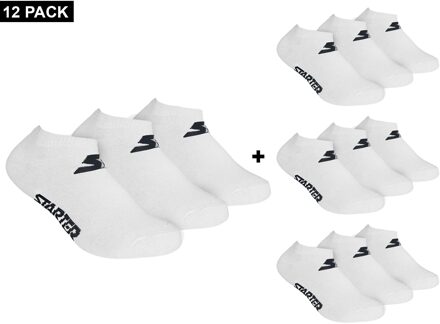 STARTER 12-Pack Sneaker Socks - Enkelsokken Bundel Wit - 39 - 42