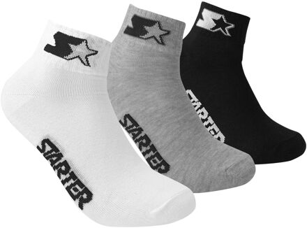 STARTER 3-Pack Quarter Socks - Zwart/Wit/Grijs - Algemeen - maat  35 - 38