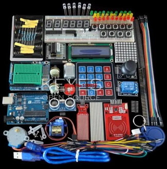 Starter Kit for arduino Uno R3 - Uno R3 Breadboard and holder Step Motor / Servo /1602 LCD / jumper Wire/ UNO R3