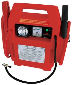 Starthulp en luchtcompressor 12 V/17 AH rood