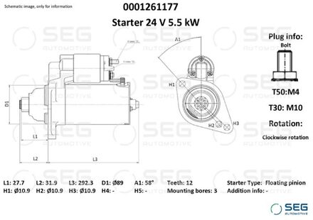 Startmotor / Starter 0001261177