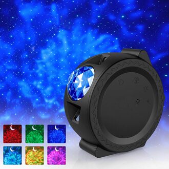 Stary Sky Projector Led Nebula Cloud Nachtlampje Oceaan Zwaaien Licht 360 Graden Rotatie Night Verlichting Lamp Voor Kinderen zwart