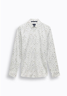 State Of Art 21416246 shirt ls print satin Blauw - XL