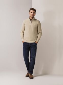 State Of Art Half Zip Trui Ecru Beige - M,XXL