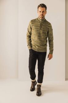 State Of Art Half Zip Trui Melange Geel - 3XL,L,XL,XXL