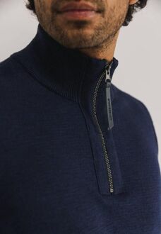 State Of Art Half Zip Trui Navy Blauw - M,XL
