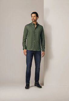 State Of Art Overhemd Jersey Herringbone Groen - XXL