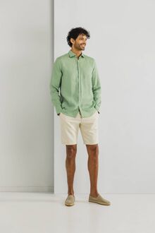 State Of Art Overhemd Linnen Groen