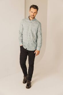 State Of Art Overhemd Poplin Print Lichtblauw - M