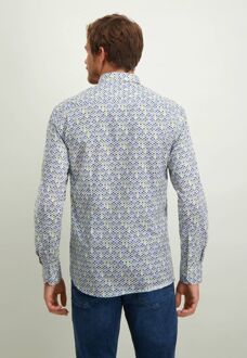 State Of Art Overhemd Print Blauw Groen Donkerblauw - 3XL,L,M,XL,XXL