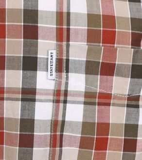 State Of Art Overhemd Rood Geruit - M