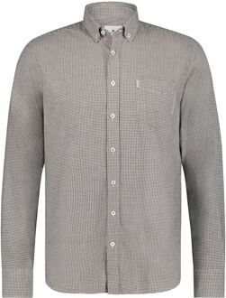 State Of Art Overhemd Wol Pied De Poule Groen - M