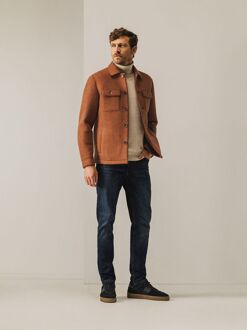 State Of Art Overshirt Wolblend Brique Bruin - M