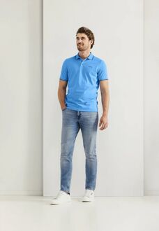 State Of Art Poloshirt Pique Blue Blauw - M