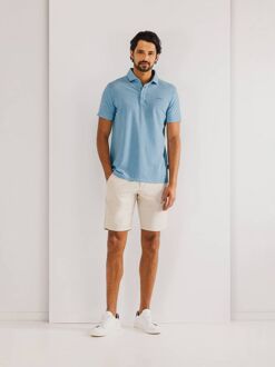 State Of Art Poloshirt Piqué Melange Lichtblauw