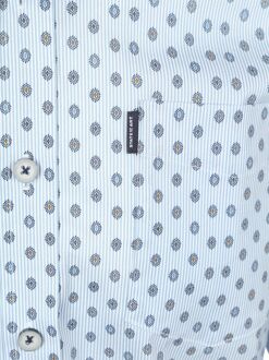 State Of Art Shirt Poplin Eye Printed Stripe Grey Blauw - M,XXL