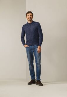 State Of Art Trui Polokraag Melange Navy Blauw - L,M,XXL