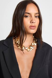 Statement Bloembladketting, Gold - ONE SIZE